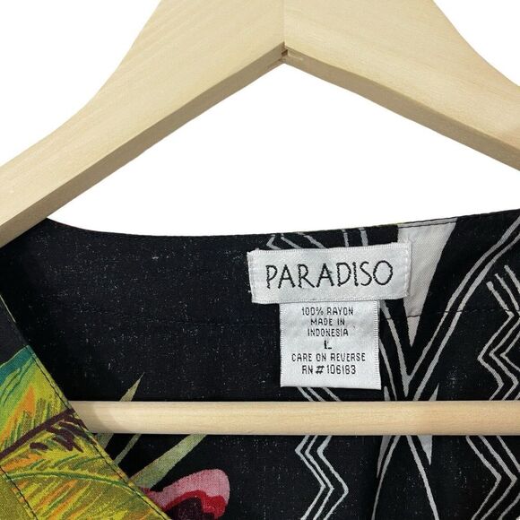 Vintage Paradiso Large Top Shell Button Hawaiian Aloha Crop Beaded Womens - Picture 4 of 15